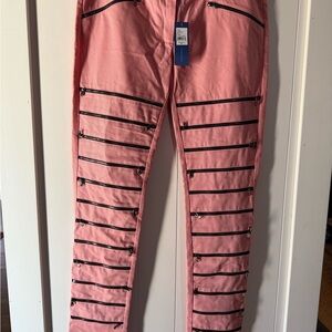 Rebecca Minkoff Pink Skinny Pants with Stripes